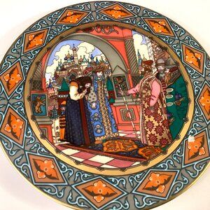 Collectible Painted Plate, Russian Fairy Tales Series by  Heinrich Germany 80s